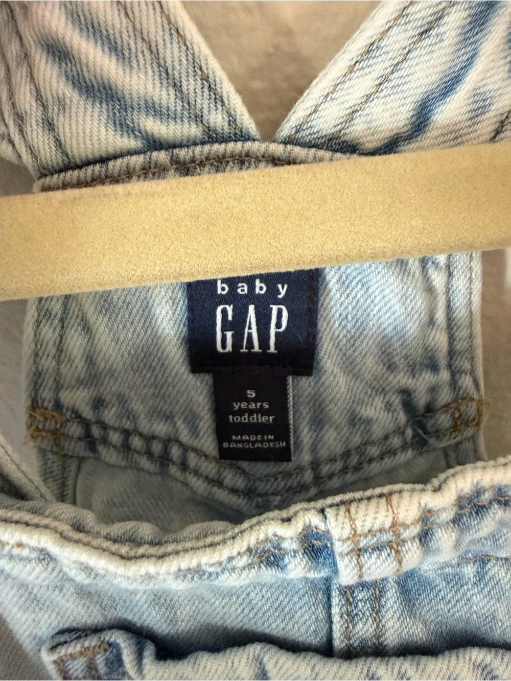 GAP Light Blue Denim Short Overalls with Ruffle Straps